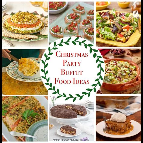 Christmas Banquet Food Ideas, Holiday Buffet Menu Ideas, Xmas Party Buffet Ideas, Buffet Dinner Party Menu Ideas, Holiday Party Buffet Ideas, New Years Buffet Food, Christmas Cold Buffet Ideas, Christmas Dinner Party Food Ideas, Christmas Party Food Bar Ideas