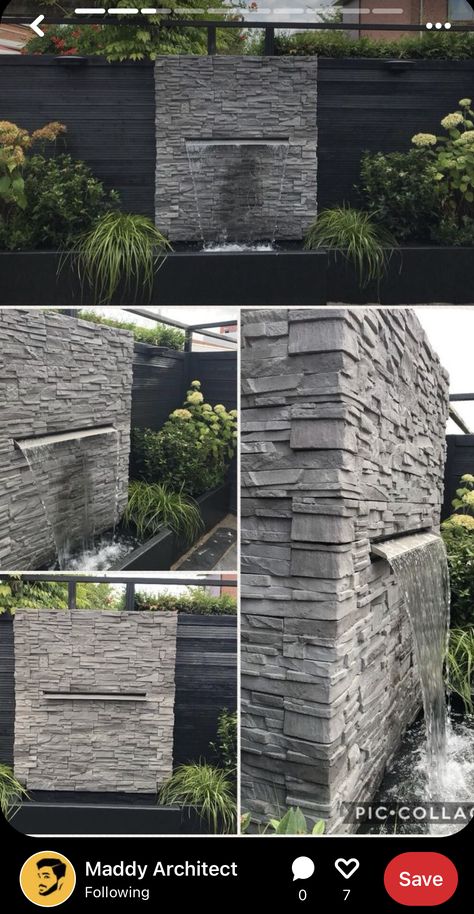 Outdoor Wall Fountains, Kolam Koi, Taman Air, Water Feature Wall, Fountains Backyard, Backyard Water Feature, Waterfalls Backyard, Water Walls, Water Features In The Garden