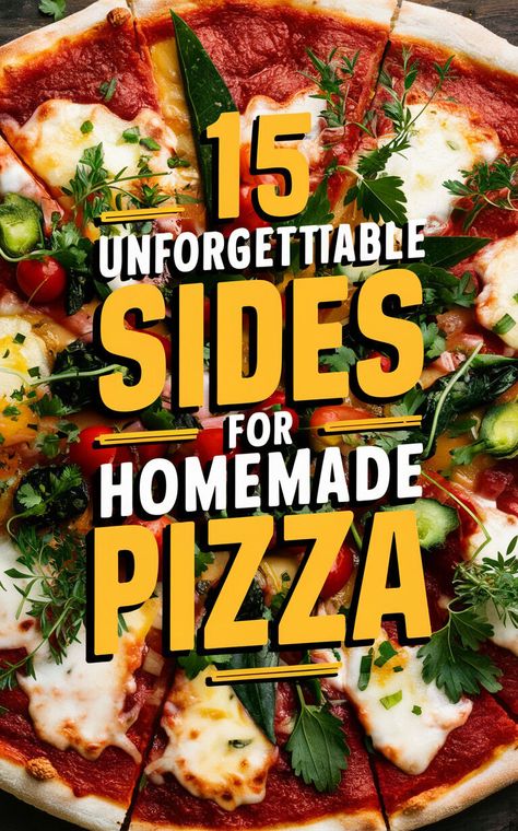 Elevate your pizza night with these mouthwatering side dishes! 🍕🥗🍟 #pizza #sidedishes #yum Flatbread Side Dish, Pizza Accompaniments, Pizza Night Sides, Side Dishes That Go With Pizza, Salads With Pizza, Sides With Pizza Party, Pizza Sides Dishes Parties, Sides For Pizza Dinner, Pizza Side Dishes Ideas