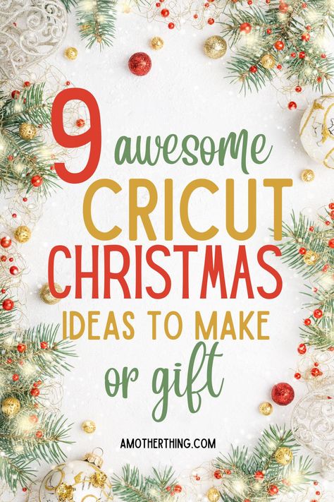 Unleash your creativity with these easy Cricut Christmas ideas! From decor to personalized gifts, make this holiday season extra special. #CricutChristmas #DIYHoliday Cricut Christmas Vinyl Projects, Cricket Christmas Gift Ideas, Quick Cricut Christmas Gifts, Cricut Christmas Wreath Ideas, Cricut Christmas Personalized, Cricut Vinyl Christmas Projects, Christmas Crafts For Adults Cricut, Cricket Gift Ideas Diy Christmas, Handmade Christmas Gifts Cricut