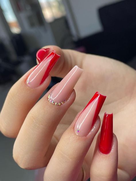 Red Acrylic Nails, Work Nails, Long Acrylic, Red Nail, Acrylic Nails Coffin Short, Short Acrylic Nails Designs, Pink Acrylic Nails, Square Acrylic Nails, Xmas Nails