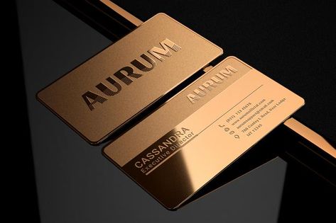 Luxury gold metal business card logo moc... | Premium Psd #Freepik #psd #logo #business-card #mockup #business Black Business Card Mockup, Stationery Business Card, Foil Business Cards, Metal Business Cards, Vertical Business Cards, Member Card, Premium Business Cards, Professional Business Card Design, Visiting Card Design