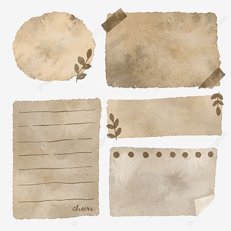 Design Idea For Scrapbook, Antique Stickers Printable, Vintage For Design, Cute Designs For Scrapbook, Paper Astethic Vintage, Ripped Paper Aesthetic Vintage Brown, Design In Scrapbook, Notes Brown Aesthetic, Brown Aesthetic Design For Journal