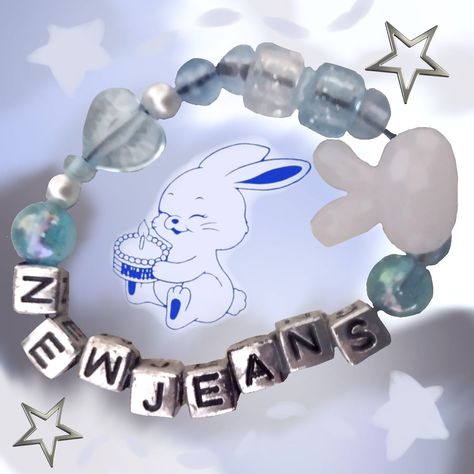 Bracelet cyber bunny Kpop Idols Bracelet, Kpop Clay Bead Bracelet, New Jeans Bracelet Kpop, K Pop Bracelet Ideas, New Jeans Bracelet, Newjeans Bracelet, Kpop Bracelet Ideas, Twice Bracelet, Kpop Bracelet