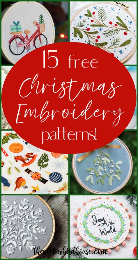 Christmas Hand Embroidery Patterns, Free Christmas Embroidery Patterns, Christmas Embroidery Ideas, Embroidery Christmas Ornaments, Christmas Hand Embroidery, Embroidered Christmas Ornaments, Felted Christmas, Hand Embroidery Patterns Free, Holiday Embroidery