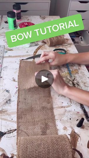 141K views · 1.8K reactions | 🎀 Bow DIY | Bow Tutorial for door hangers 🎀 | By Painted by Mandy | Facebook How To Make A Door Hanger Bow, Diy Bows For Signs, Make Bow For Door Hanger, Rustic Bows Diy, Diy Burlap Bow Tutorial, Bows For Door Hangers, Easy Bow For Door Hanger, Christmas Bows Diy Tutorials, Messy Bows Diy