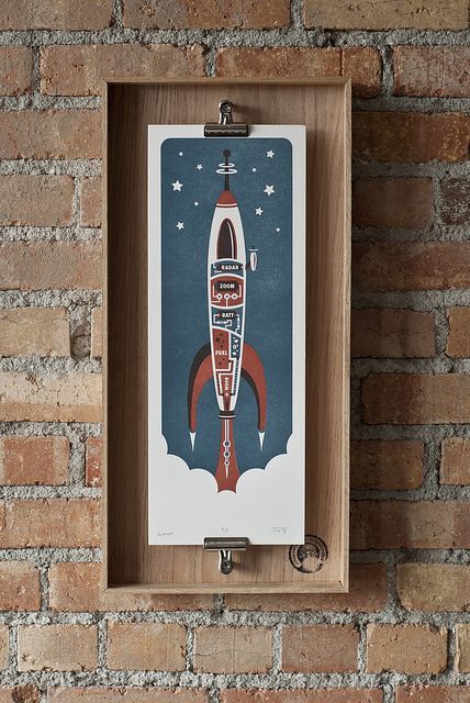 I want to try and make these boxes to display art in. #DIY #frames Rocket Ship, Print Inspiration, Art Display, Hanging Art, Photo Displays, 그림 그리기, Poster Frame, Rocket, Sake