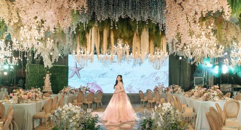 Debut Motif Ideas, Debut Themes Simple, Theme Debut Ideas, Debut Venue, Elegant Debut Theme, Enchanted Debut Theme, Debut Garden Theme Ideas, Debut Party Theme, Enchanted Theme Gown