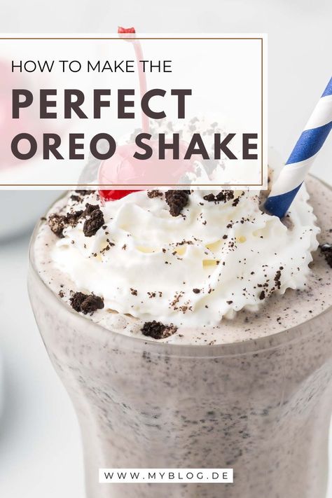 These Oreo Milkshakes are so easy to make and are a great way to make memories and traditions with the family! Get the full recipe now on the blog! Oreo Milkshake Recipe With Ice Cream, Diy Oreo Milkshake, How To Make An Oreo Milkshake, Oreo Shake Without Ice Cream, Oreo Milkshake Recipe Easy, Home Made Milkshakes, How To Make Milkshakes At Home, Homemade Milkshake Recipe Easy, Thick Oreo Milkshake Recipe