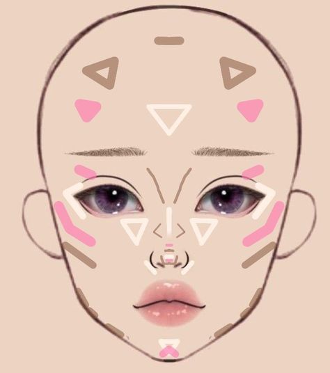 Face Charts, Asian Makeup Tutorials, Makeup Charts, Dag Make Up, Korean Makeup Tips, Anime Eye Makeup, Gyaru Makeup, Makeup Tip, Makeup Drawing