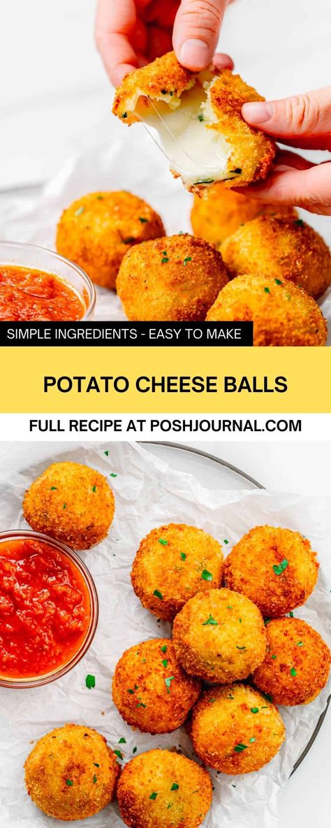 Mashed Potatoes Cheese Balls, Spanish Potato Balls, Potatoes Balls Recipe, Stuffed Potatoes Balls, Cheese Potato Balls Recipe, Sweet Potato Cheese Balls, Appetizer Cheese Ball, Homemade Cheese Balls, Cheese Stuffed Potato Balls