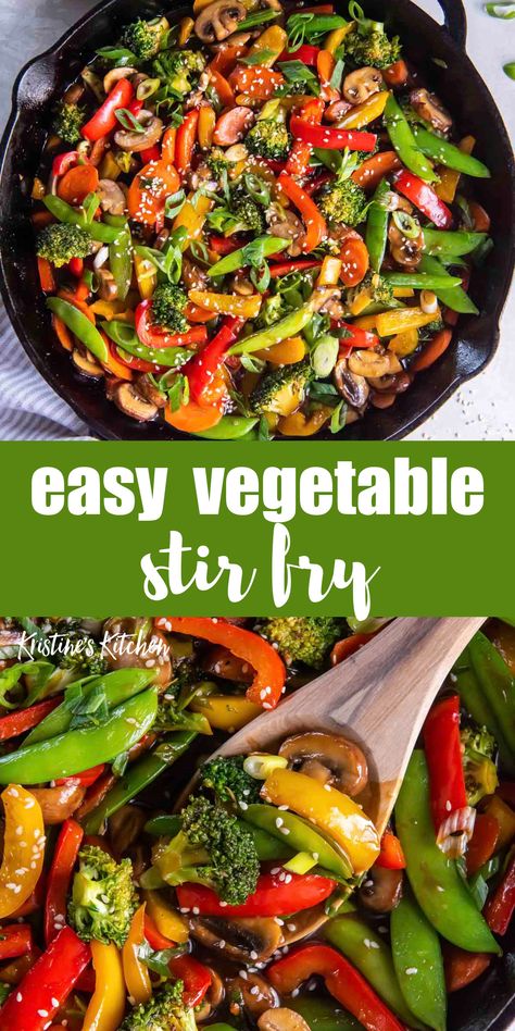 Easy Vegetable Stir Fry, Veggie Stir Fry Recipes, Stir Fry Vegetables, Stir Fry Recipes Healthy, Homemade Stir Fry Sauce, Veggie Bowls, Vegetable Stir Fry Recipe, Homemade Stir Fry, Vegetarian Ideas