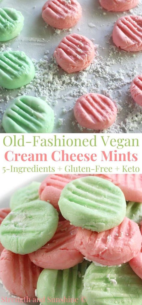 Cream Cheese Mints Recipe Wedding, Keto Cream Cheese Mints, Cream Cheese Mints Recipe, Wedding Mints, Mint Cheesecake, Vegan Candy, After Dinner Mints, Cream Cheese Mints, Cheese Alternative