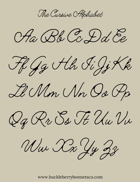 Script Fonts Cursive Alphabet Embroidery, Cool Alphabet Letters Design, Cursive Title Ideas, Abc Fonts Cursive, Font Designs Alphabet, Dear In Cursive, Uppercase Cursive Alphabet, Alphabet Cursive Fonts, Alphabet In Cursive Letters