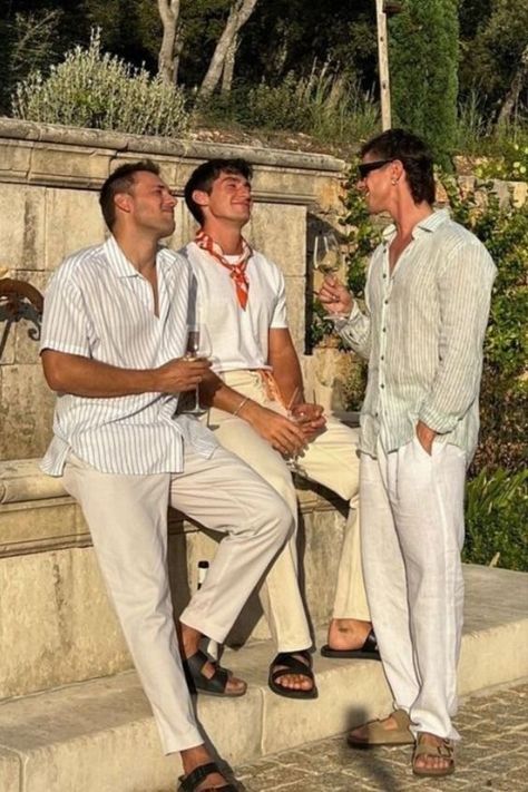 Summer Garden Party Outfit Men, Men Summer Wedding Outfit Guest, Garden Party Men Outfit, Garden Party Outfit Men, Hampton Summer, Boyfriend Fashion, Linen Shirt Outfit, Hamptons Fashion, Vacation Outfits Men