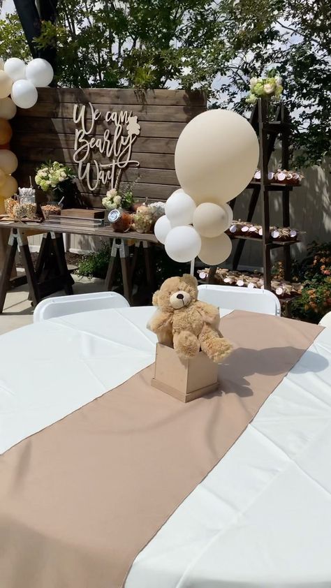 Can’t Barely Wait Decor, Bearly Wait To Meet You, We Can Barely Wait Table Decor, We Can't Bearly Wait Decoration, We Can Bearly Wait Table Setting, We Can Bearly Wait Decor, We Bearly Can Wait, Beary Baby Shower Themes, Can’t Bearly Wait Baby Shower Decorations