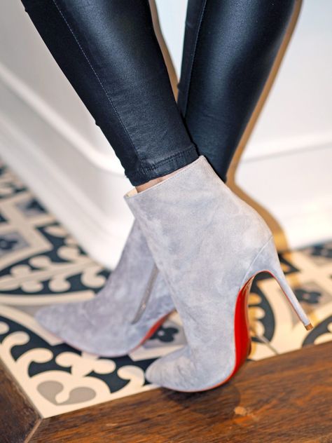 Stiletto Ankle Boots | The Shoes Every Woman Needs in her Wardrobe - Laura Kate Lucas Stiletto Ankle Boots Outfit, Ankle Boots Outfit, Stiletto Ankle Boots, Boots Outfit Ankle, Ripped Denim Shorts, Grey Boots, Getting Dressed, White Bodysuit, Style Crush