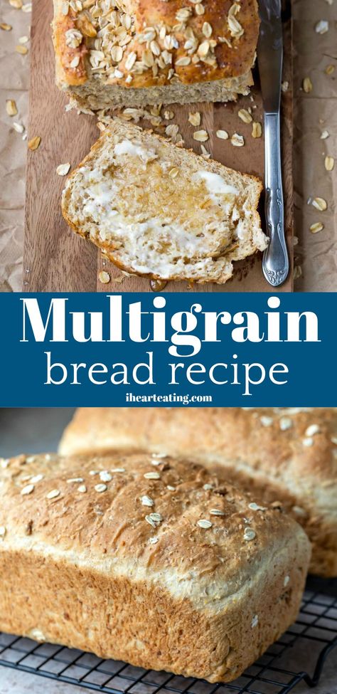 No Knead Multigrain Bread Recipe, Multigrain Sandwich Bread, Multigrain Bread Recipe, Multi Grain Bread, Multigrain Bread, Dutch Oven Bread, Healthy Bread Recipes, Sandwich Bread Recipes, Artisan Bread Recipes