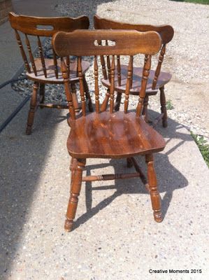 Diy Wood Chair Makeover, Repurpose Dining Chairs, Refurbished Wooden Chairs, Chalk Painted Chairs, Refinish Kitchen Chairs, Wood Chair Design Ideas, Refurbished Dining Chairs, Kitchen Chair Makeover, Wooden Chair Makeover