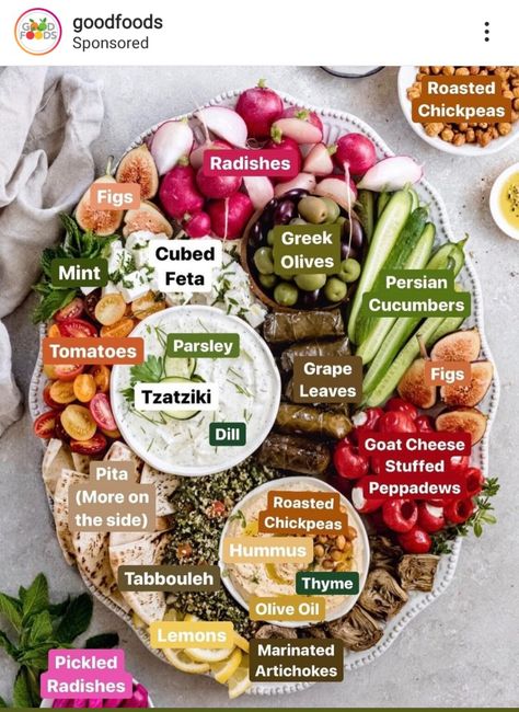 Fall Platters Food, Entertaining Platter Ideas, Mezze Platter Ideas Appetizers, Charcuterie And Veggie Board, Dips Platter Ideas, Mezze Charcuterie Board, Grazing Board Vegetarian, Grazing Table Ideas Vegetarian, Charcuterie Board For Vegetarians