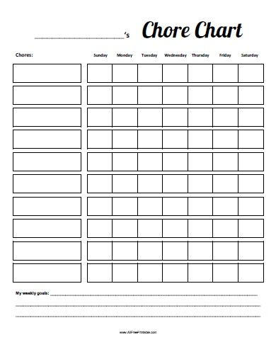 Free Printable Chore Chart- works great to print each week and fill out Chore Charts For Adults, Blank List Template, Chore Calendar, Free Chore Chart, Kids Chore Chart Printable, Free Printable Chore Charts, Weekly Chore Charts, Chore Chart Template, Family Chore Charts