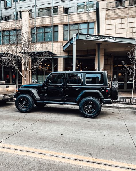 Black 4 Door Jeep Wrangler, Jeep Wrangler Blacked Out, Jeep Wrangler All Black, Black Lifted Jeep Wrangler, Grey Jeep Wrangler Aesthetic, Black Keep Wrangler, Black Jeep Truck, Black Jeep Wrangler Aesthetic, Black Jeep Rubicon