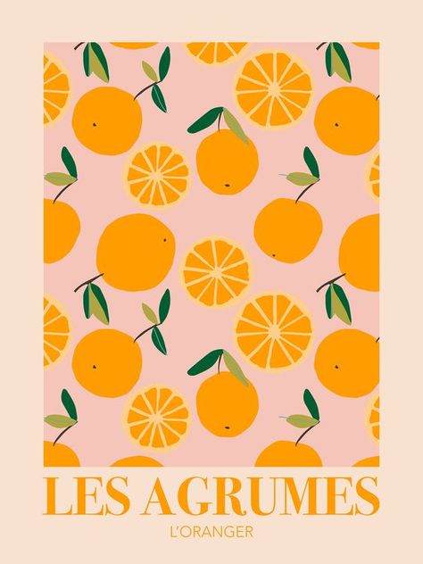 L'oranger Poster Colorful Wall Art Print Graphic Orange Pink Oranges|#sketch #style #arte #happy #cute #draw #art #artist #love #drawing #artprints #artaesthetic #artinspiration #artideas Plakat Design Inspiration, Deco Orange, Printable Wall Collage, Collage Des Photos, Collage Mural, Pastel Poster, Bedroom Wall Collage, Soyut Sanat Tabloları, Picture Collage Wall