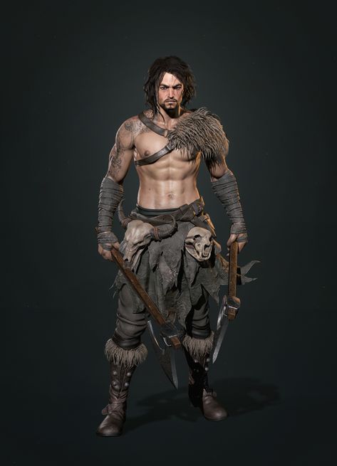 ArtStation - Barbarian, hawon noh Barbarian Armor, Barbarian Costume, Barbarian Dnd, Viking Character, Warrior Costume, Warrior Outfit, Viking Men, Viking Costume, Viking Art