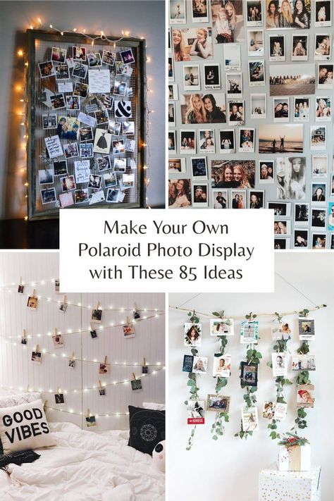 Although digital photography is something that existed now, the polaroid still becomes the trend that people loved. The instant photo printed product makes it possible for you to display it. #polaroidphoto #photodisplay #photogallery Mini Polaroid Display Ideas, Diy Room Decor Photo Wall, Best Way To Display Photos, How To Hang Polaroid Pictures, Cute Way To Display Polaroid Pictures, Photo Wall Ideas Polaroid, How To Decorate With Photographs, Room Decor Bedroom Photo Wall, Cute Ways To Hang Polaroids