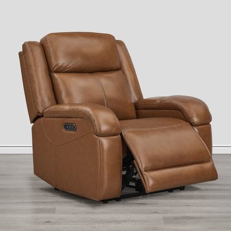 Hadlee Genuine Leather Power Recliner Chairs Wall Hugger RV Recliner - On Sale - Bed Bath & Beyond - 40516000 Rv Recliners, Power Recliner Chair, Recliner Chairs, Living Room Sofa Design, Gravity Chair, Online Furniture Shopping, Stylish Living Room, Power Recliner, Leather Recliner