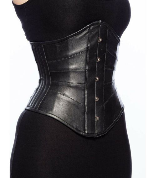 Waist Shaper Corset, Black Leather Corset, Under Bust Corset, Corset Outfit, Waist Corset, Leather Bustier, Waist Cincher Corset, Steel Boned Corsets, Lace Tights