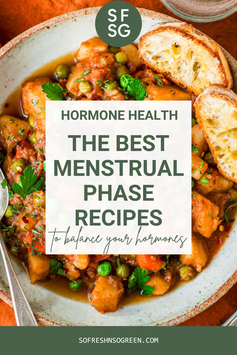 I want you to know that while many of these menstrual phase symptoms are common, they are NOT normal, and it is totally possible for you to have a symptom-free period (and entire menstrual cycle) through simple nutrition and lifestyle modifications. Starting today, with the most delicious menstrual phase foods and recipes to help you naturally balance your hormones and feel your best. Snag all of the details below! Menstrual Phase Recipes, Menstrual Phase Foods, Hormone Nutrition, Cycling Food, Menstrual Phase, Healthy Period, Foods To Balance Hormones, Balance Your Hormones, Healthy Hormones