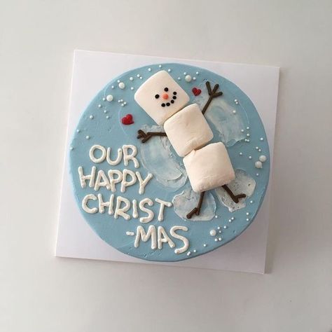 Christmas Cakes Easy, Christmas Themed Cake, Christmas Cake Designs, New Year's Cake, Simple Cake Designs, Christmas Cake Decorations, Xmas Cake, Winter Cake, Mini Cakes Birthday