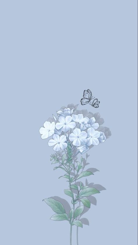 Blue Flowers Background, Phone Wallpaper Pastel, Simplistic Wallpaper, Blue Butterfly Wallpaper, Blue Flower Wallpaper, Cute Blue Wallpaper, Aesthetic Wallpaper Iphone, Butterfly Background, Blue Wallpaper Iphone