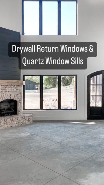 Sheetrock Window Trim, Sheetrock Returns On Windows, Black Windows Drywall Return, Drywall Wrapped Windows With Sill, Drywall Return Window Trim, Drywall Return Window With Wood Sill, Drywall Window Return, No Trim Windows, Black Window Sills