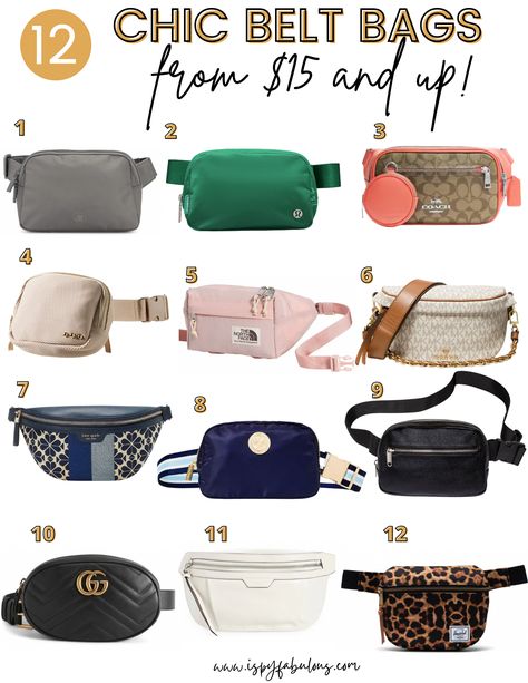 Belt bags are the new crossbody bag and they make it super easy to secure your things and go hands-free. Check out these chic belt bags from $15 and up. Waist Bags For Women Outfit, Cross Body Bag Outfit, Hand Bags Ideas, Coach Belt Bag, Belt Bag Outfit, Purse For Teens, Waist Bags For Women, Trendy Belts, Chic Belt