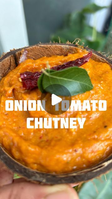 Cocinanispolina on Instagram: "Onions 🧅 Tomatoes 🍅 Chutney   This spicy tangy Chutney is best with dosa and idli. And when no time to scrap coconut then this Chutney is quick option with your Dosa and idli  Just toss onions,tomatoes,garlic,red chilies ,and other few condiments.cool down and blend into fine paste. Enjoy with Hot crispy Dosa or Hit idli   #cocinanispolina #chutney #redchutney #southindianfood #indianfood #indiafoodbloggers #foodreels #instafoodgram #reelsinstagram #reelsindia #reelsinsta #iphoneonly #iphone14pro #iphonephotography #iphonevideography #iphonephoto" Onion Chutney For Dosa, Red Dosa Chutney, How To Make Tomato Chutney, Red Chutney For Idli, Dosa Red Chutney Recipe, Tomato Onion Chutney, Spicy Chutney Recipes, Onion Chutney Recipes Indian, Onion Tomato Chutney