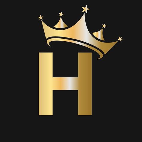 Letter h crown logo crown logo on letter... | Premium Vector #Freepik #vector #crown #queen-crown #king-crown #king Letter H Template, Formal Id Picture, Letter H Design, Cinderella Wallpaper, H Letter Images, H Alphabet, Image King, S Letter Images, Camera Tattoo