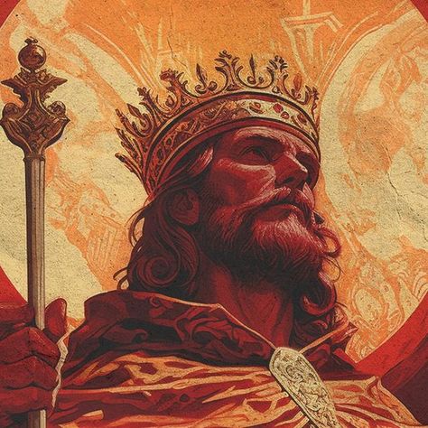 @objetovoadorr on Instagram: "Prompt: 1970’s dark fantasy book cover paper art dungeons and dragons style drawing of a red king wearing a red cloak, lord of the rings figurine, luminous golden crown, low angle view" Fantasy King Art, King Fantasy Art, Dark Fantasy Book Cover, Dark King, Dark Fantasy Book, Evil King, King Drawing, Fantasy Crown, Red Cloak