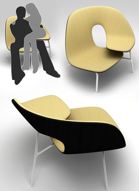 Contemporary Living Room Chairs, Couples Chair, Cuddle Chair, Unique Furniture Design, Chair Design Modern, Desain Quilling, Unique Chair, Black Chair, Image Fun