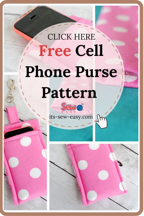 Phone Purse Diy, Diy Phone Pouches, Cell Phone Holder Diy, Phone Purse Pattern, Phone Bag Diy, Snap Bags, Phone Bag Pattern, Diy Elastic, Purse Patterns Free