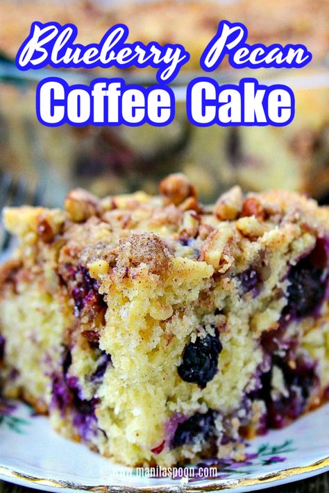 Blueberry Clafoutis, Blueberry Cakes, Breakfast And Coffee, Crumb Cakes, Pecan Coffee Cake, Cream Cheese Coffee Cake, Deli Shop, Blueberry Breakfast Cake, Blueberry Coffee