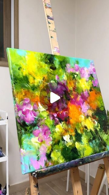 Colorful Abstract Art Acrylics, Acrilic Paintings Ideas Tutorial, Abstract Flower Painting Tutorial, Abstract Flowers Painting, Colourful Painting Ideas, Acrylic Painting Ideas Abstract, Acrylic Abstract Painting Ideas, Abstract Painting Flowers, Abstract Flower Painting Acrylic