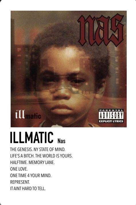 Nas Albums, Band Prints, Tracklist Poster, Rap Album Covers, Minimalist Music, Hip Hop Classics, Retro Band, Music Poster Ideas, Cool Album Covers