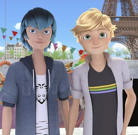 Luka and Adrian hanging out!? Luka Miraculous Ladybug, Adrien Miraculous, Ladybug Und Cat Noir, Marinette Et Adrien, Ladybug And Cat Noir, Miraculous Wallpaper, Miraculous Ladybug Memes, Miraculous Ladybug Wallpaper, Marinette And Adrien