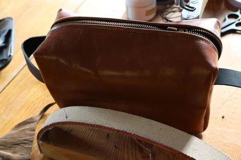 Dopp Kit Tutorial, Leather Dopp Bag, Dopp Bag, Sewing Challenge, Leather Dopp Kit, Sew Zipper, Wolves Pendants, Zipper Shorts, Leather Cuts