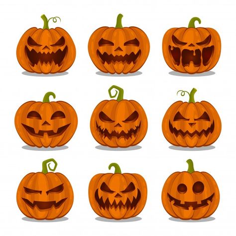 Colección de calabazas halloween sobre f... | Premium Vector #Freepik #vector #fondo #fiesta #diseno #halloween Pumpkin Carving Aesthetic, Carving Aesthetic, Pumpkin Cravings, Creative Pumpkin Painting, Set Background, Halloween Pumpkin Carving Stencils, Creative Pumpkin Carving, Halloween Pumpkin Designs, Pumpkin Carvings Stencils