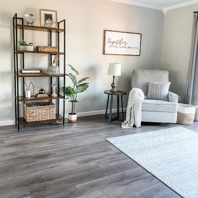 Grey Wood Floors Living Room, Grey Flooring Living Room, Grey Laminate Flooring, Grey Walls Living Room, Living Room Wood Floor, Grey Wood Floors, Gray Tones, Inspire Me Home Decor, Grey Flooring