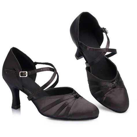 Minishion Women's Ribbon Knot Satin Ankle Wrap Latin Dance Shoes ($35) ❤ liked on Polyvore featuring shoes, ankle strap shoes, ribbon shoes, ballerina shoes, wide shoes and wide ankle strap shoes Ribbon Knot, Ribbon Shoes, Latin Shoes, Dance Heels, Ballroom Dance Shoes, Latin Dance Shoes, Plastic Heels, Party Pumps, Boho Fashion Summer