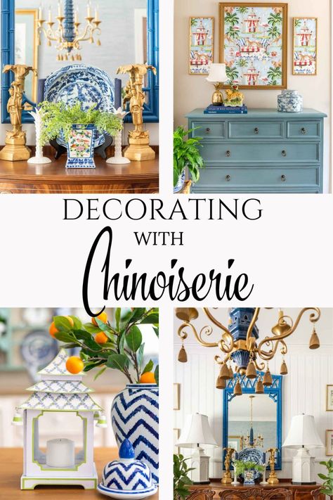 Here's everything you need to know about decorating with chinoiserie, from its timeless appeal to mixing it with your current decor. Modern Chinoiserie Interior Design, Chinoiserie Chic Interior Design, Chinoiserie Interior Design, Chinoiserie Dining Room, Chinoiserie Living Room, Chinoiserie Bedroom, Decorating With Chinoiserie, Chinoiserie Interior, Chinoiserie Room